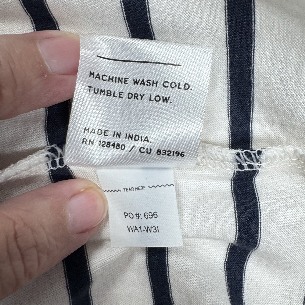 Set of 2 Pact Organic Cotton T Shirt Dress Sz L Pocket Crewneck Striped New - Picture 10 of 11